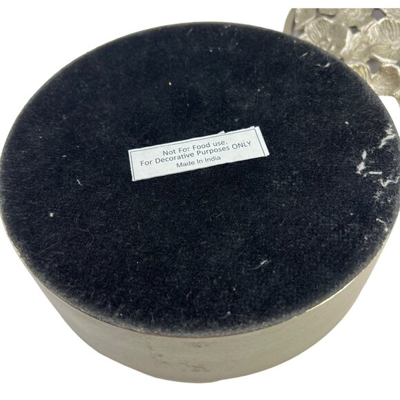 Solid 2 Piece Pewter Container W/ Lid Decor 3D Cutout Flowers, Dogwood Blooms - Picture 7 of 7